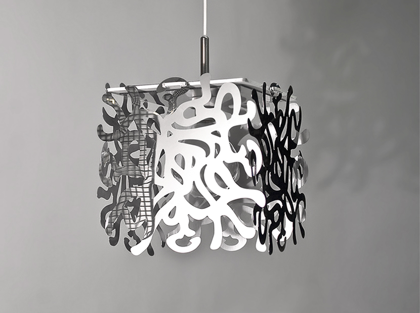 MODULARI Swirl, pendant light, polished aluminum